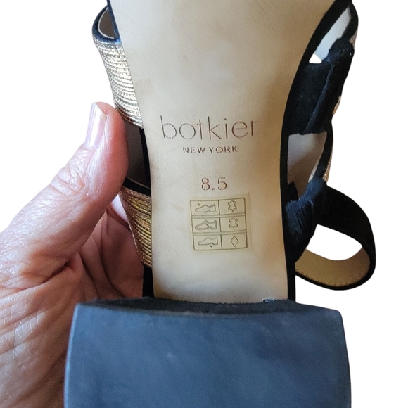 Botiker Black Suede And Metalic Gold Strapy Sandal Pumps - Picture 6 of 11